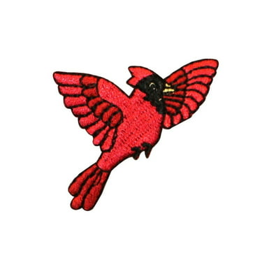 Bird Winter Cardinal Bird Watching Embroidered Iron On Patch 3"W